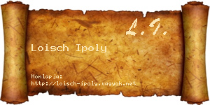 Loisch Ipoly névjegykártya